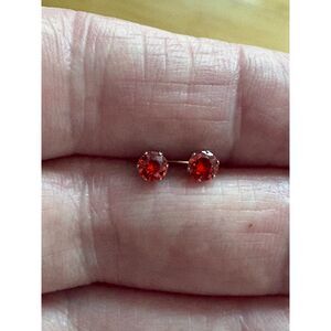 Cubic Zirconia Stainless Steel Stud Earrings